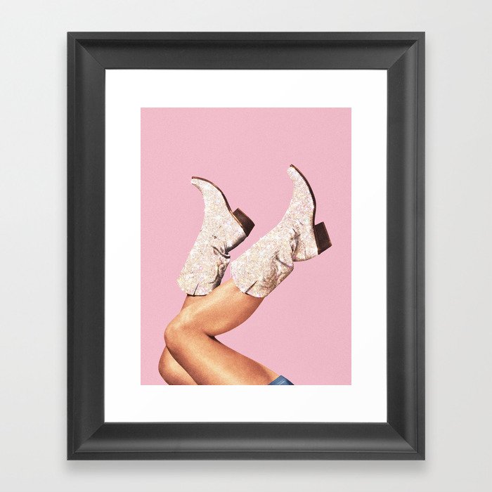 These Boots - Glitter Pink II Framed Art Print by Vertigo Artography ...