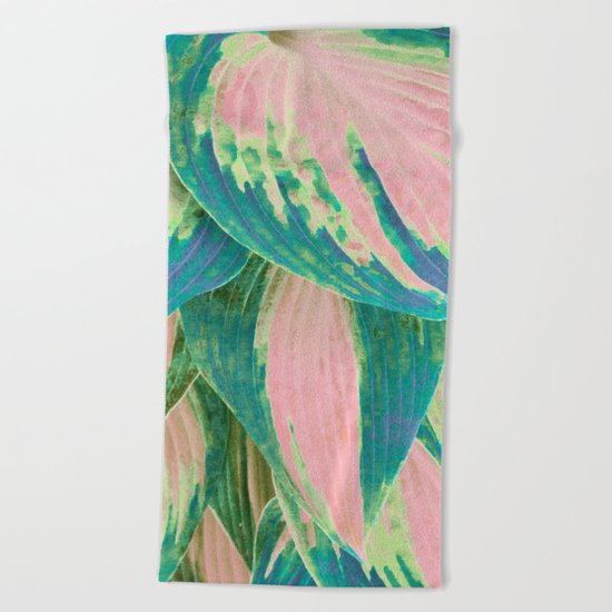 Hosta Multicolor Beach Towel