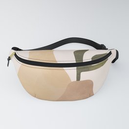 Pastel-colored illustration with hand-drawn doodle leaves.  Fanny Pack