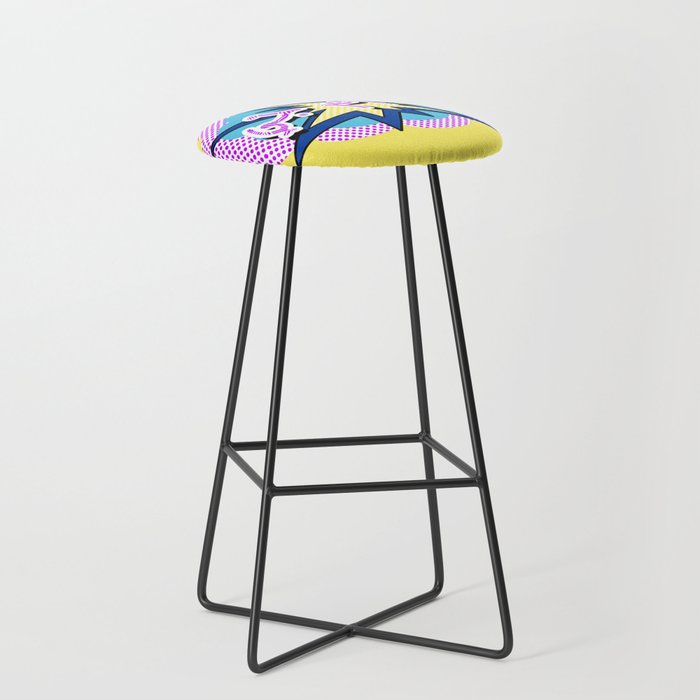 OMG Arabic Pop Art Comic Style Bar Stool