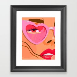 pink sunglasses Framed Art Print