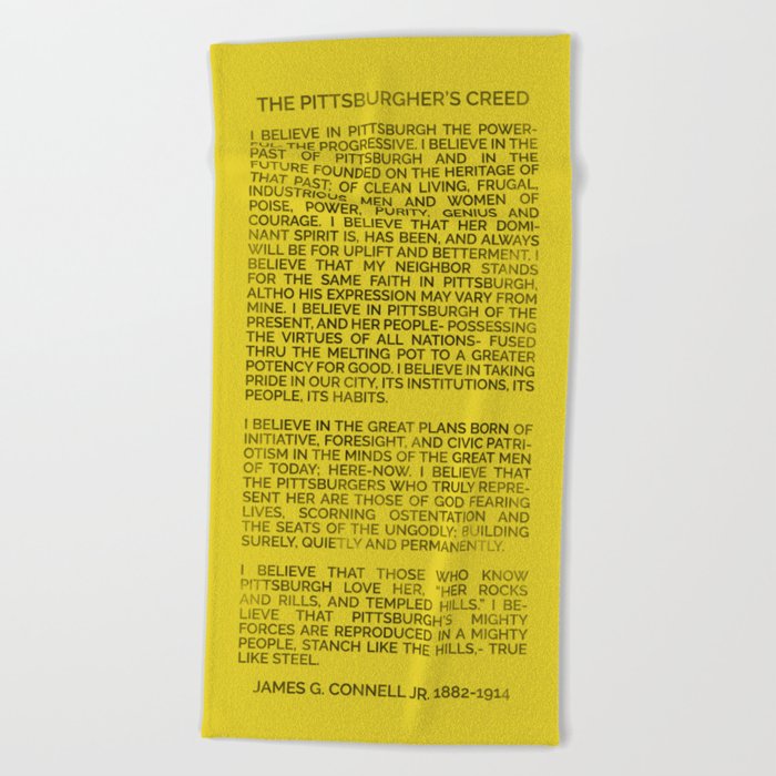 The Pittsburgher's Creed Beach Towel