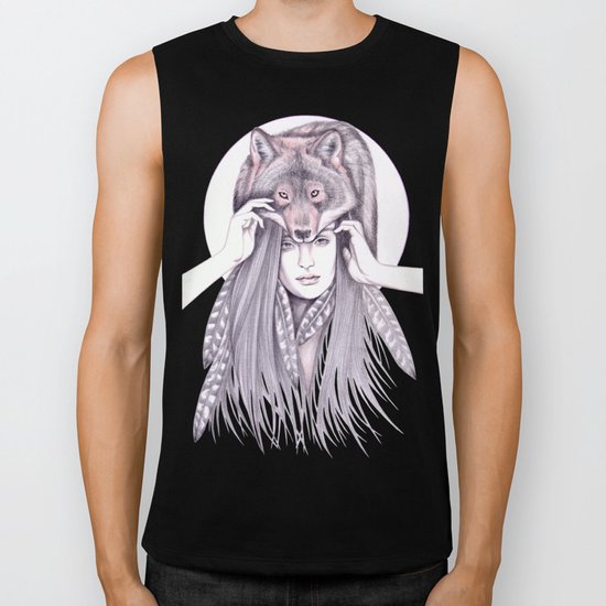 Red Wolf Biker Tank