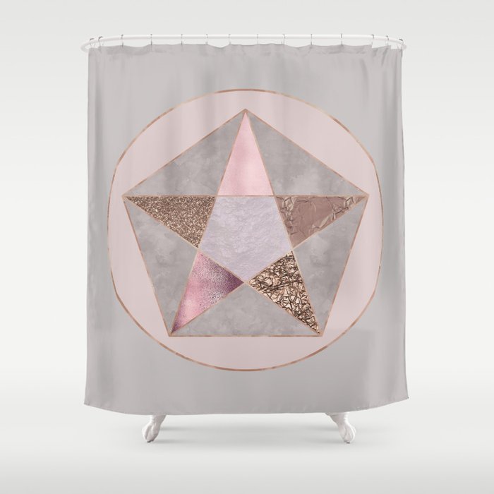 Glamorous Rose Gold Pentagon Symbol Shower Curtain By Lebensart Glamorous Rose Gold Pentagon Symbol Shower Curtain By Lebensart Society6