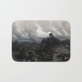 Gustave Dore - L'Énigme Bath Mat | Oilpaint, Illustration, Sphinx, Allegory, Canvas, Angel, Painting, Humancadaver, Artprint, Ruins 