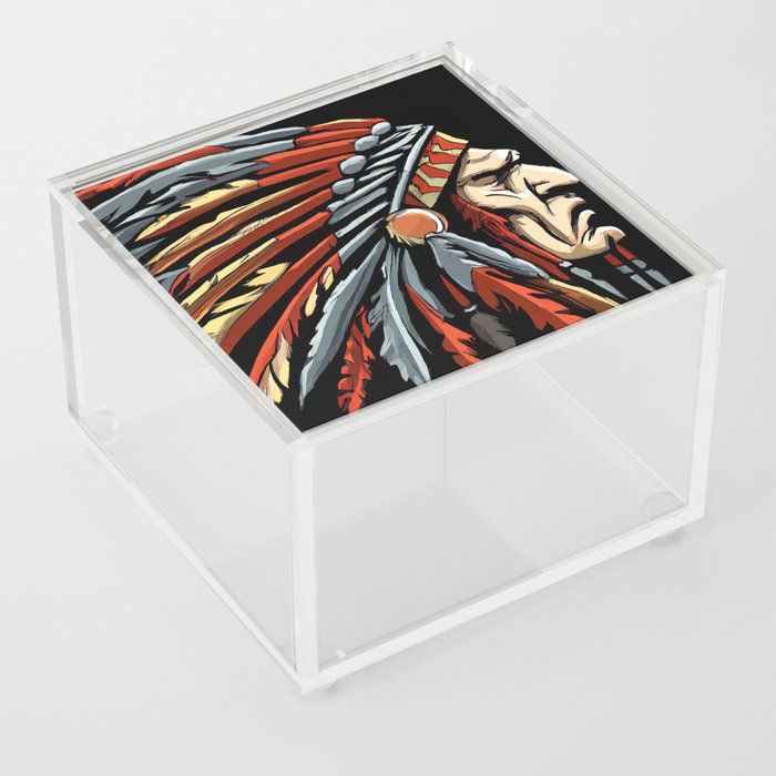 Native American Chief Acrylic Box