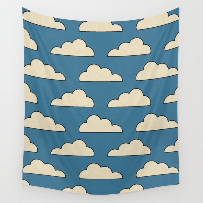 Cartoon Clouds Wall Tapestry