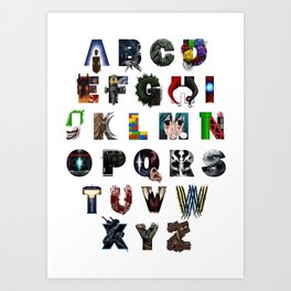 Geek's Alphabet Art Print