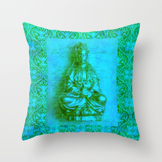 Jade Kwan Yin Throw Pillow