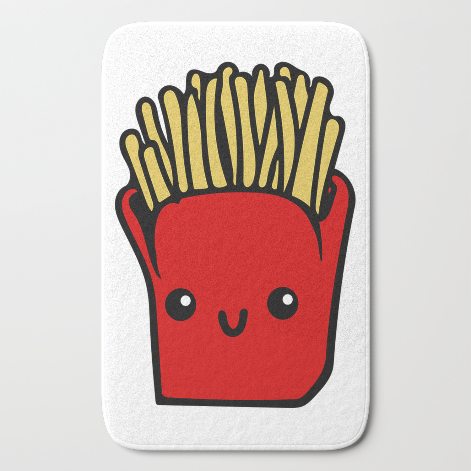 Fries Fun Cartoon Chips Character Characters Cute Fast Food Bath Mat By Abllo Society6,Easy Cute Mushroom House Drawing