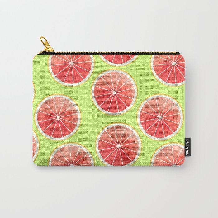 Pink Grapefruit Slices Pattern Carry-All Pouch