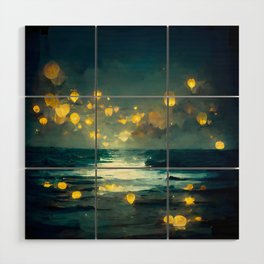 Lights On The Water Wood Wall Art