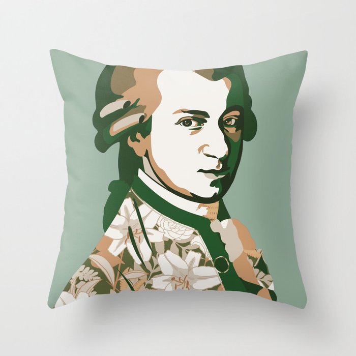 Earthy Mozart Throw Pillow