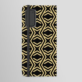 Black and Yellow Zig Zag Stripe and Star Pattern Pairs DE 2022 Popular Color Gatsby Glitter DET496 Android Wallet Case