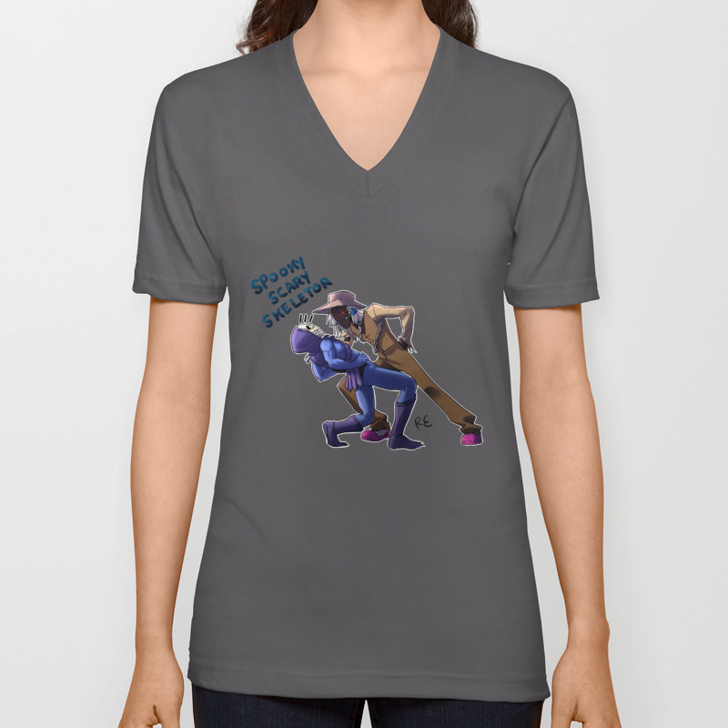 Spooky Scary Skeletor Unisex V Neck By Rouger Society6