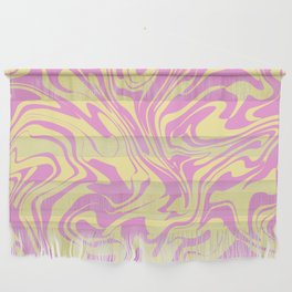 Pastel Strawberry Banana Sherbert Melting Swirls Wall Hanging