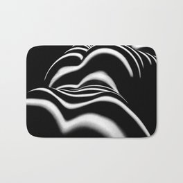 8903-SLG Sensual Nude Woman Back Shoulders Butt Erotic Curves Black & White Zebra Stripes Bath Mat | Photo, People, Digital, Abstract, Other, Black and White 