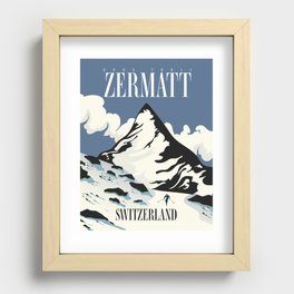 Zermatt Switzerland Ski print Recessed Framed Print