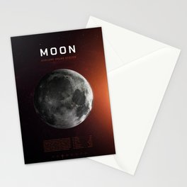 Moon Earth satellite. Poster background illustration. Stationery Card