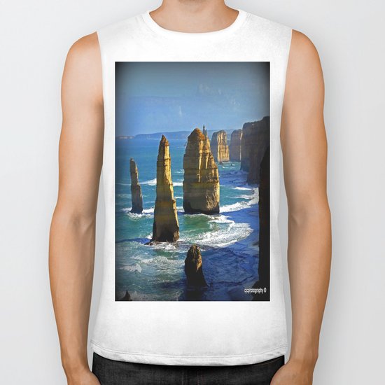 Limestone Rock Stacks - Twelve Apostles Biker Tank
