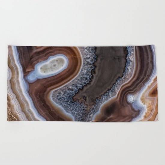 Agate crystal texture #2 "more detail" Beach Towel