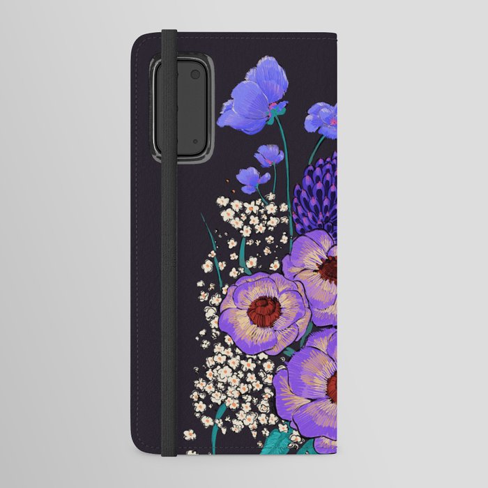 floral purple Android Wallet Case