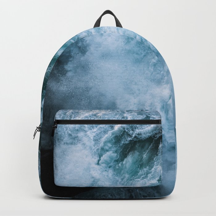 Wave in Ireland during sunset - Oceanscape Backpack