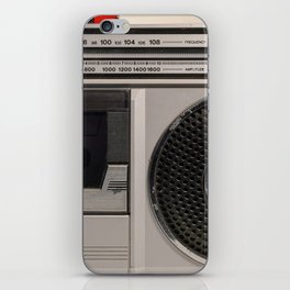 Retro outdated portable stereo radio cassette recorder from 80s. Vintage     iPhone Skin