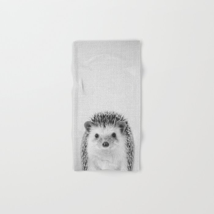 Hedgehog - Black & White Hand & Bath Towel