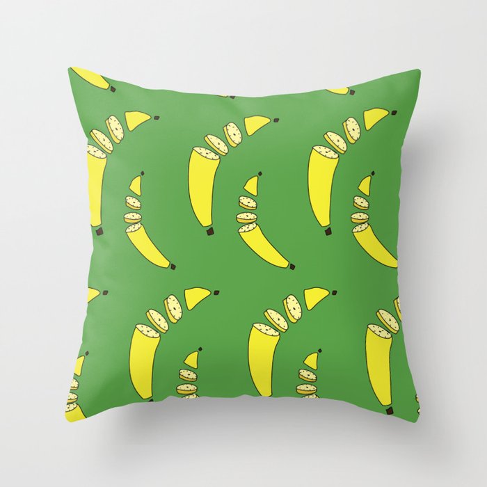 Chopped Banana Throw Pillow