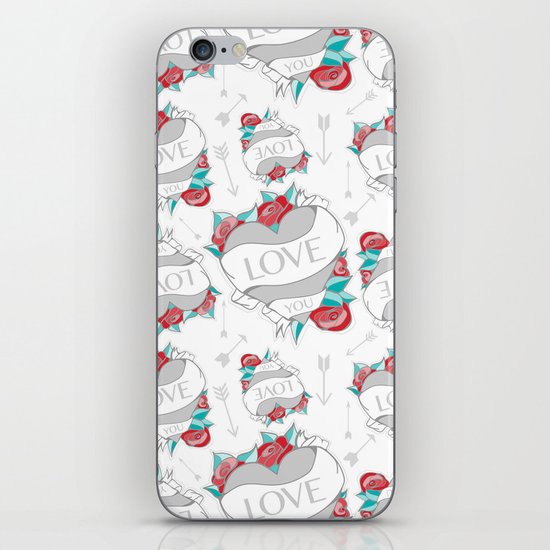 Heart Tattoo pattern iPhone & iPod Skin