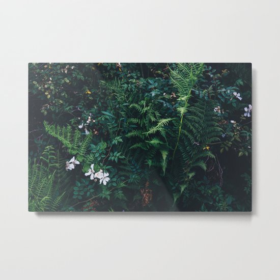 Fleurs Vertes Metal Print