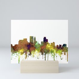 Minneapolis, Minnesota Skyline SG - Safari Buff Mini Art Print