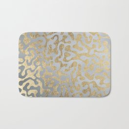 Modern elegant abstract faux gold silver pattern Bath Mat