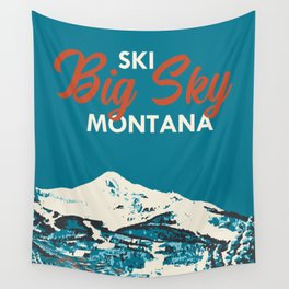 Ski Big Sky Montana Vintage Poster Wall Tapestry