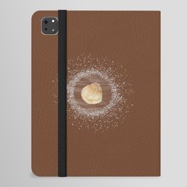 Watercolor Seashell and Sand on Dark Brown iPad Folio Case