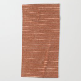 stitched stripes - ginger Beach Towel