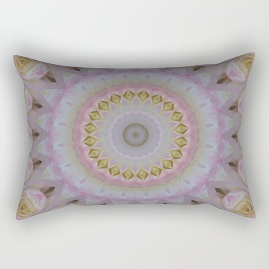 Mandala Of Yellow Roses Rectangular Pillow