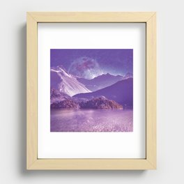 Beautiful purple moonlit night Recessed Framed Print