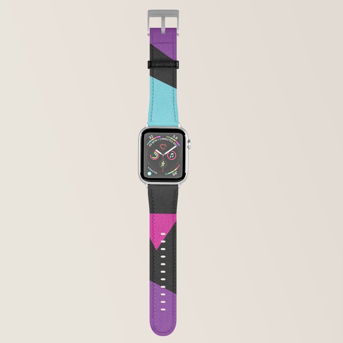 Triangles in Pink, Purple, Blue and Black Apple Watch Band