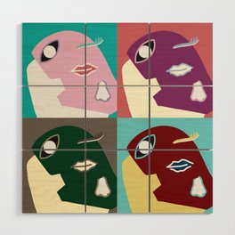When I'm lost in thought patchwork 4 Wood Wall Art