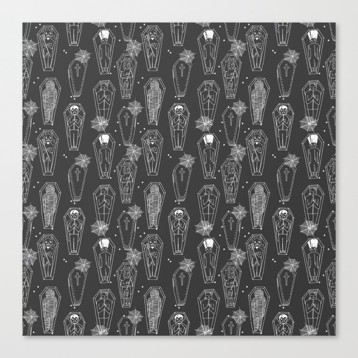 Coffins halloween pattern vampire cute spooky holiday pattern by andrea lauren Leinwanddruck Coffins halloween pattern vampire cute spooky holiday pattern by andrea lauren Leinwanddruck