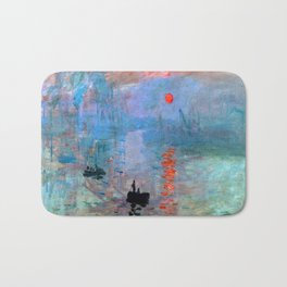 Claude Monet Impression Sunrise Bath Mat | Monet, Painting, Sunrise, Water, Seascapes 