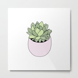 Suculent in flowerpot Metal Print | Flowers, Plants, Flower, Pot, Digital, Graphicdesign, Floral, Exotic, Botanical, Plant 