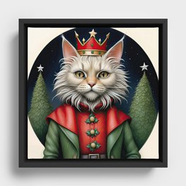 Christmas Cat - Saint Nicholas Framed Canvas
