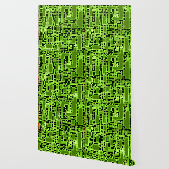 Moss Green Black Red Abstract Wallpaper By Allisonfchan Society6