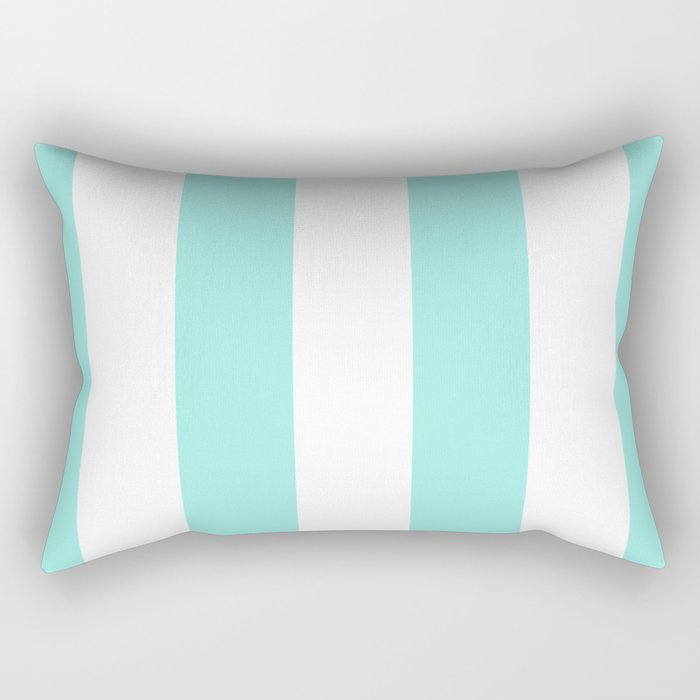 Turquoise Blue Stripes Rectangular Pillow