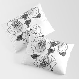 Grayscale Gardenias Pillow Sham