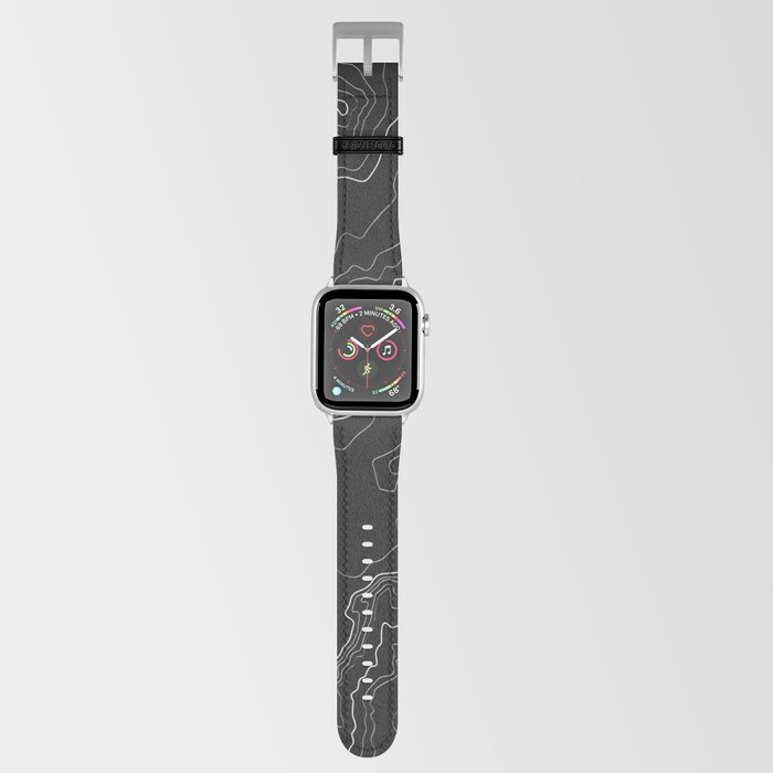 Black & White Topography map Apple Watch Band