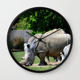 Southern White Rhino Rhinoceros Wall Clock